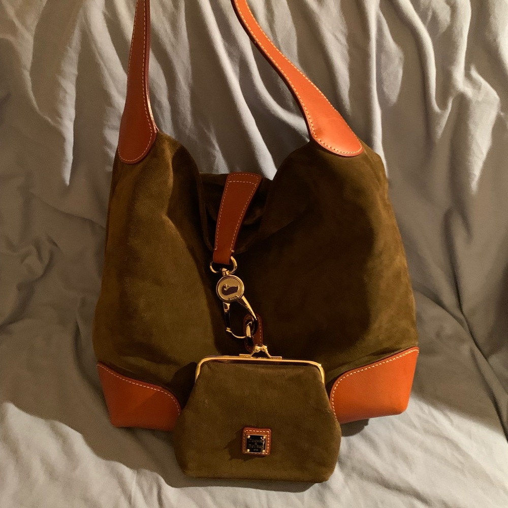 Dooney logo lock bag with matching coin purse